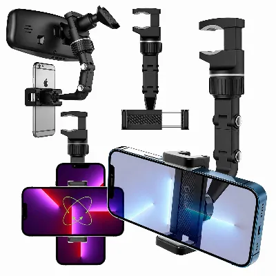 Uchwyt Samochodowy Obrotowy na Telefon Lusterko Wsteczne do Auta Samochodu
