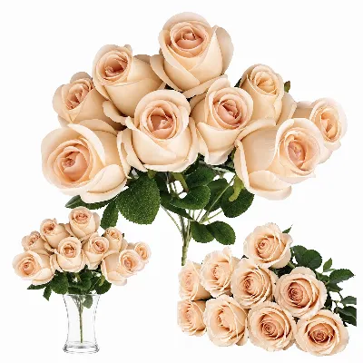 Bukiet Herbacianych Róż 9 szt Róże 50 cm Sztucznych Sztuczne Kwiaty 50 cm 