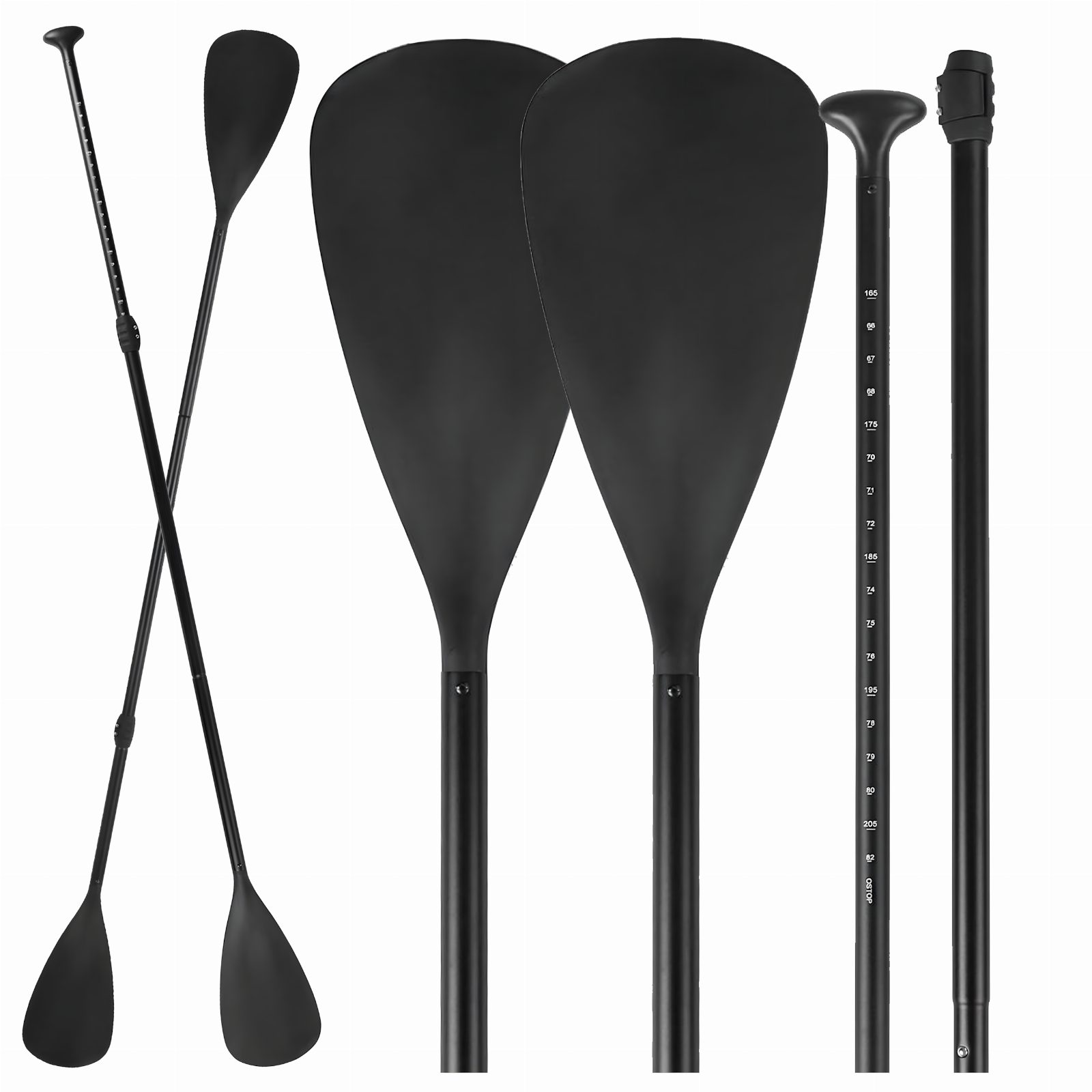 Składane Wiosło Kajakowe do Deski SUP 2w1 Regulowane 4-Częściowe 210 cm Pro