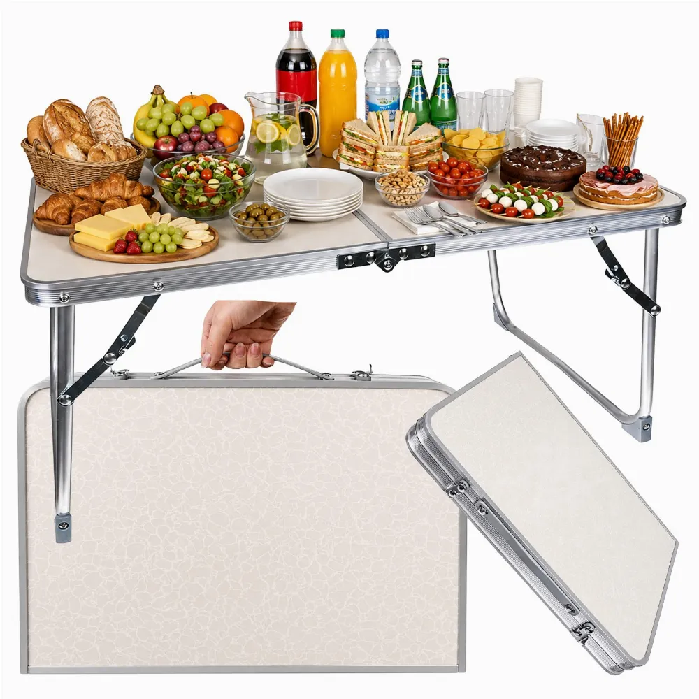 Stolik Turystyczny Składany Aluminiowy Przenośny Biwakowy Wędkarski 61x41cm