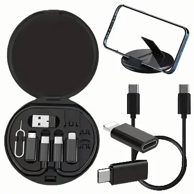 Organizer 5w1 Podróżny do Telefonu Przejściówki USB-C Lighting Micro USB-A 