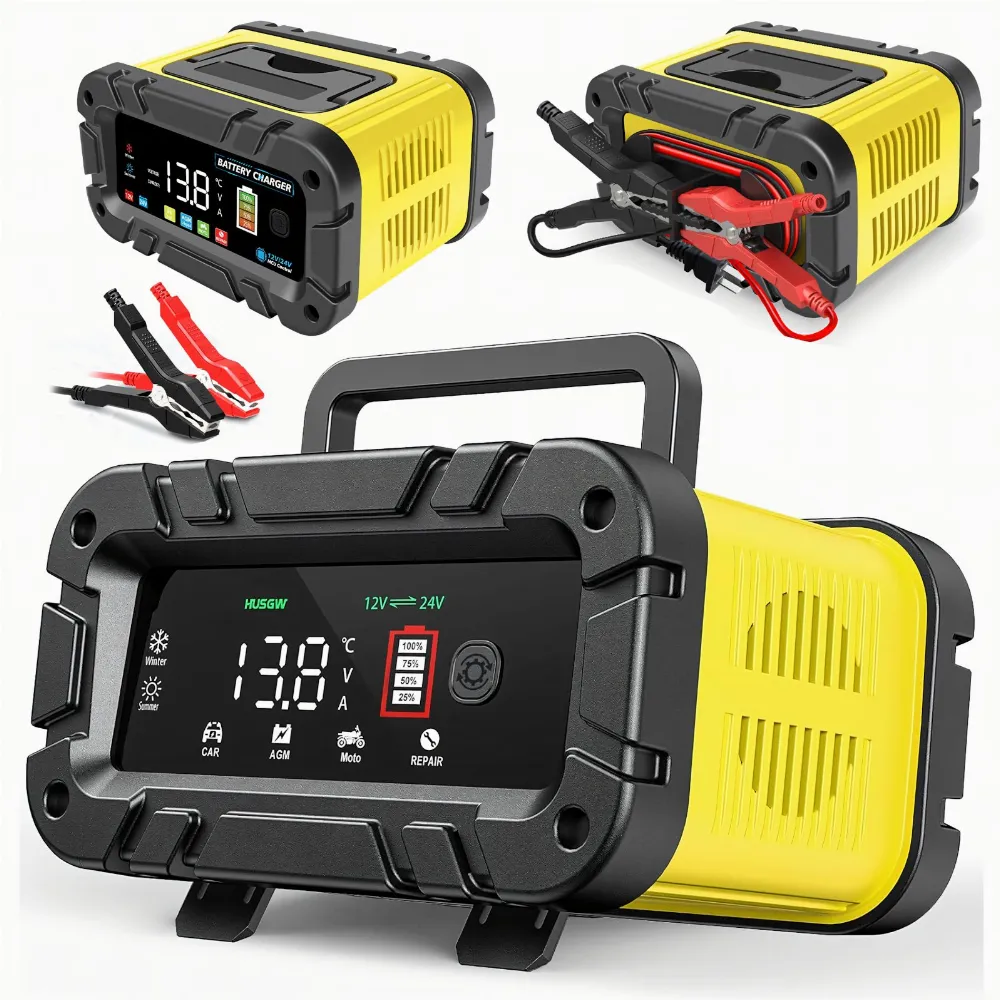 Prostownik z Boosterem do Akumulatorów 12/24V Ładowarka Mikroprocesorowa 