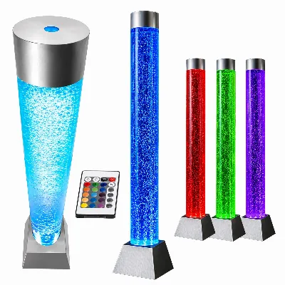 Kolumna Lampka Stojąca Lampa Słup Wodna Bąbelkowa Led RGB 180x15cm Pilot
