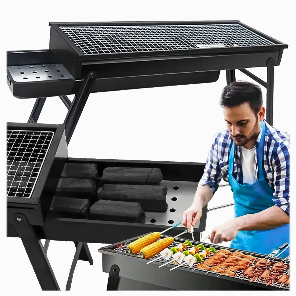 Grill Węglowy Turystyczny Składany Przenośny Ogrodowy Duży Kemping Solidny