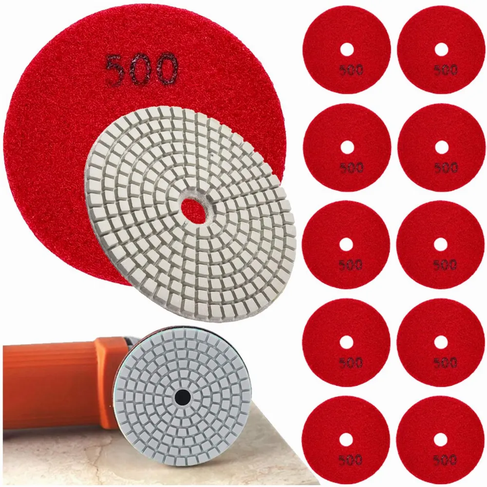 10x Tarcza Diamentowa Polerska 80mm do Szlifowania Gresu Płytek Na Rzep 500