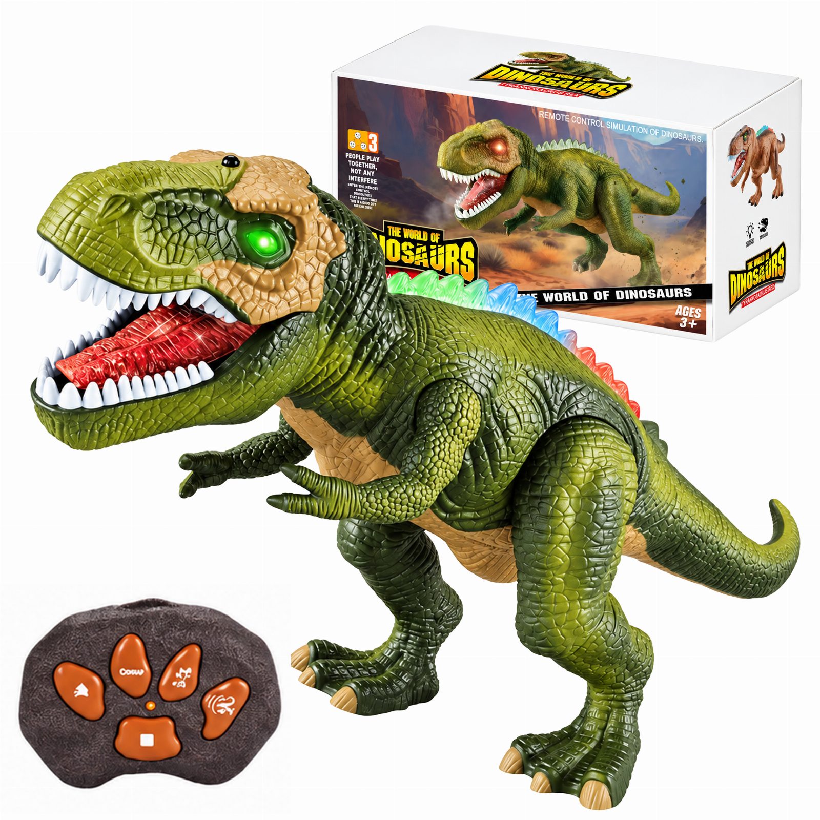 Dinozaur T-Rex Zdalnie Sterowany RC Chodzi Ryczy Świeci Interaktywny Robot