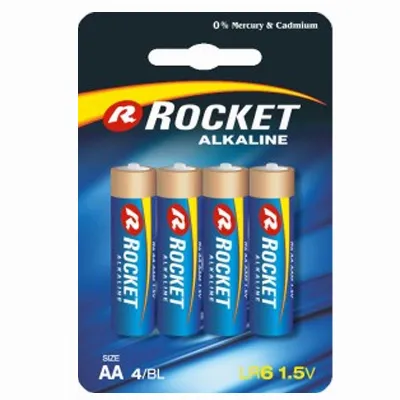 Baterie 4 Szt Alkaliczne Rocket LR06 AA 1,5V LR6 Bateria Zestaw Paluszki