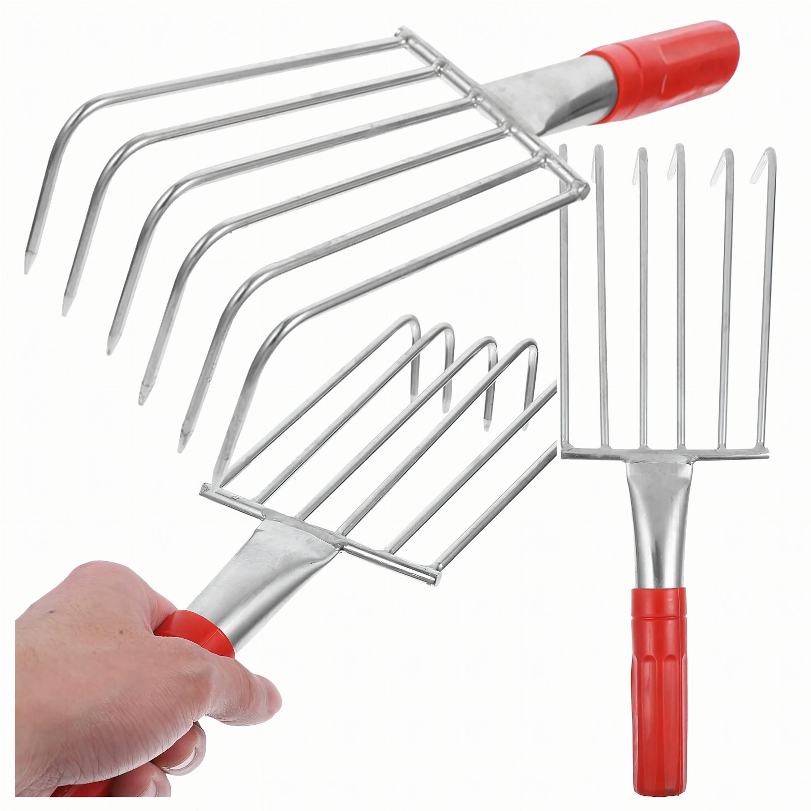Grabki Ogrodowe Ogrodnicze Metalowe Pazurki do Grabienia Spulchniania 6 Zębne 32 cm