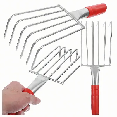 Grabki Ogrodowe Ogrodnicze Metalowe Pazurki do Grabienia Spulchniania 6 Zębne 32 cm