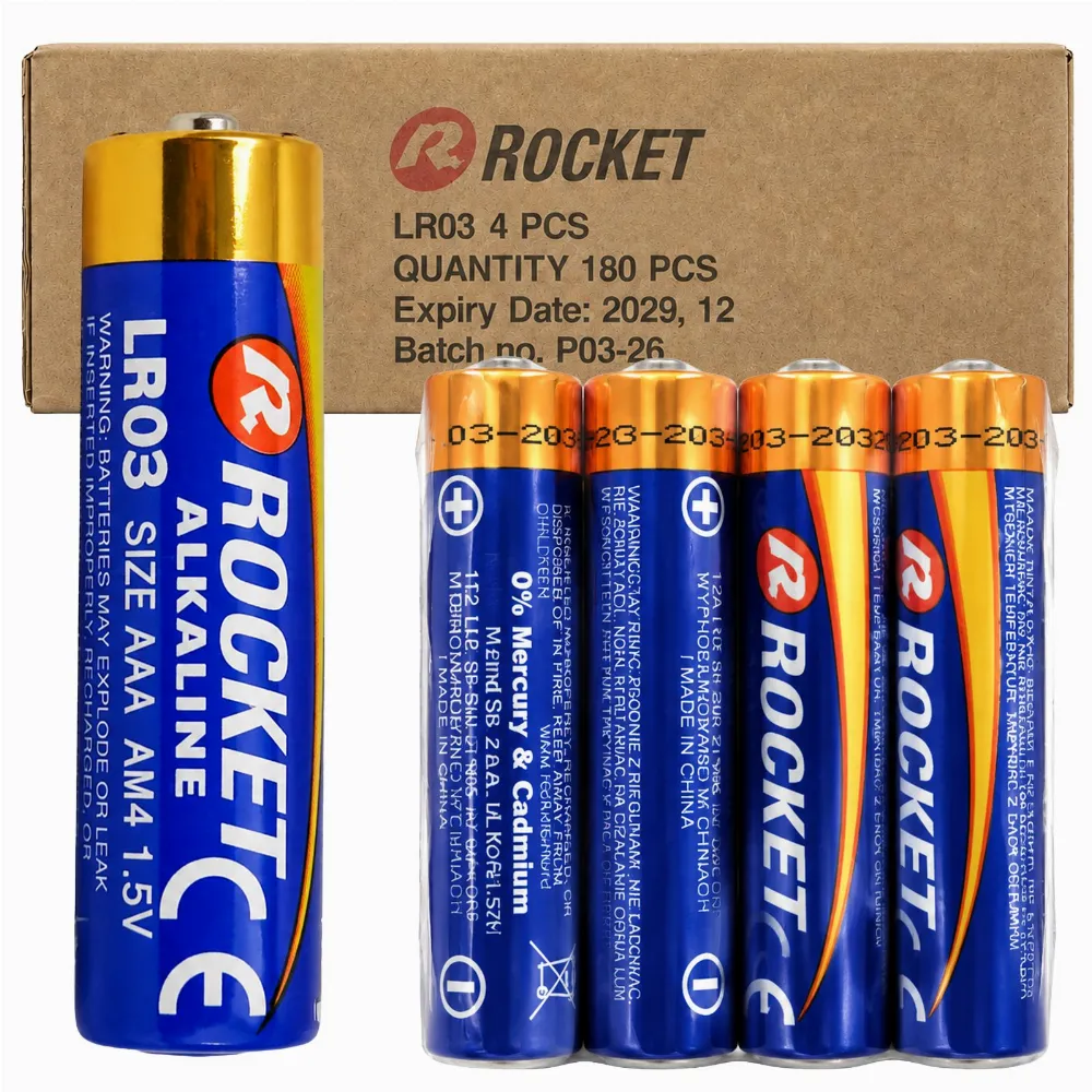 Baterie 45x4 Szt Alkaliczne Rocket LR03 AAA 1,5V LR3 Bateria Zestaw Paluszki 