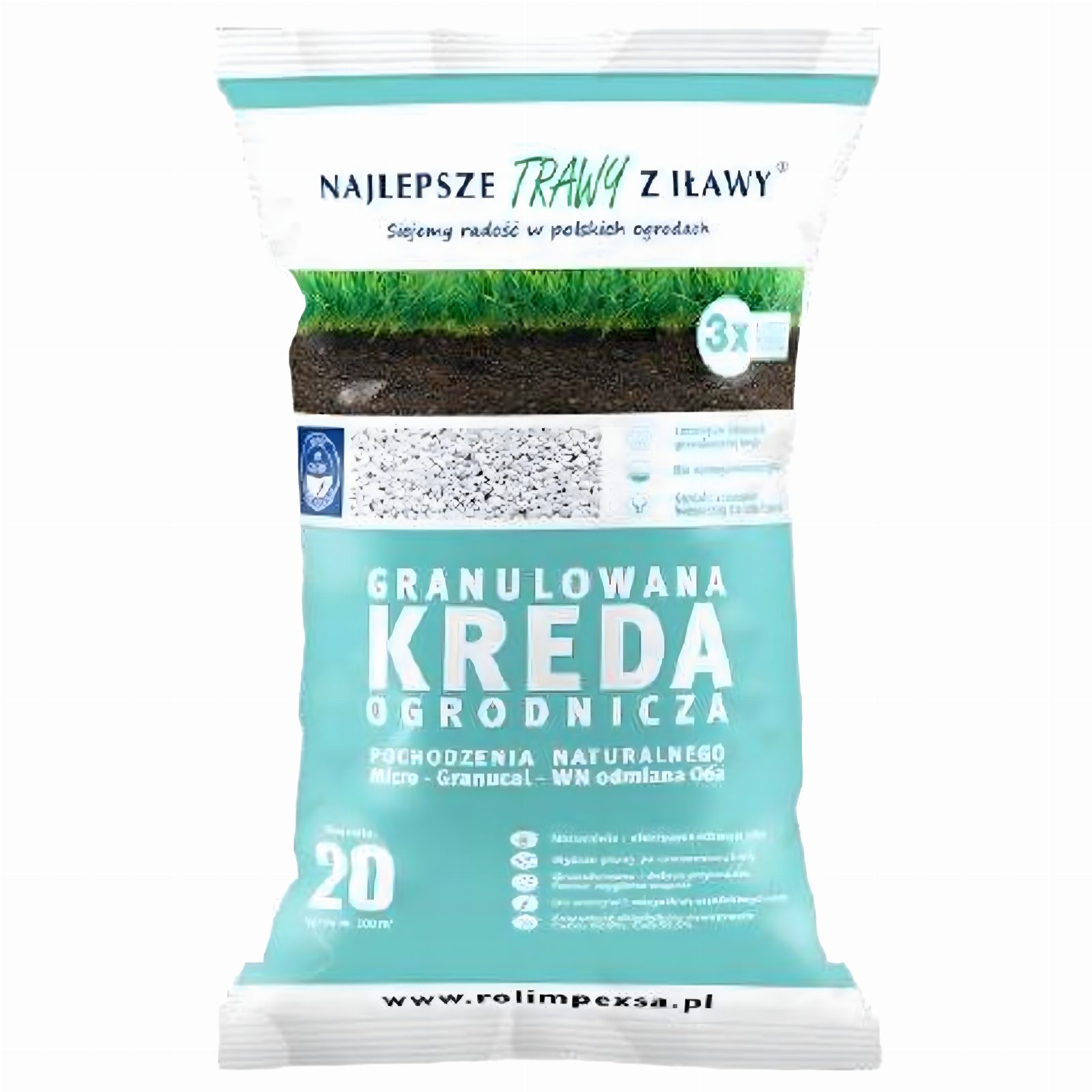 Premium granulowana kreda ogrodniczna do odkwaszania 20kg do roślin 
