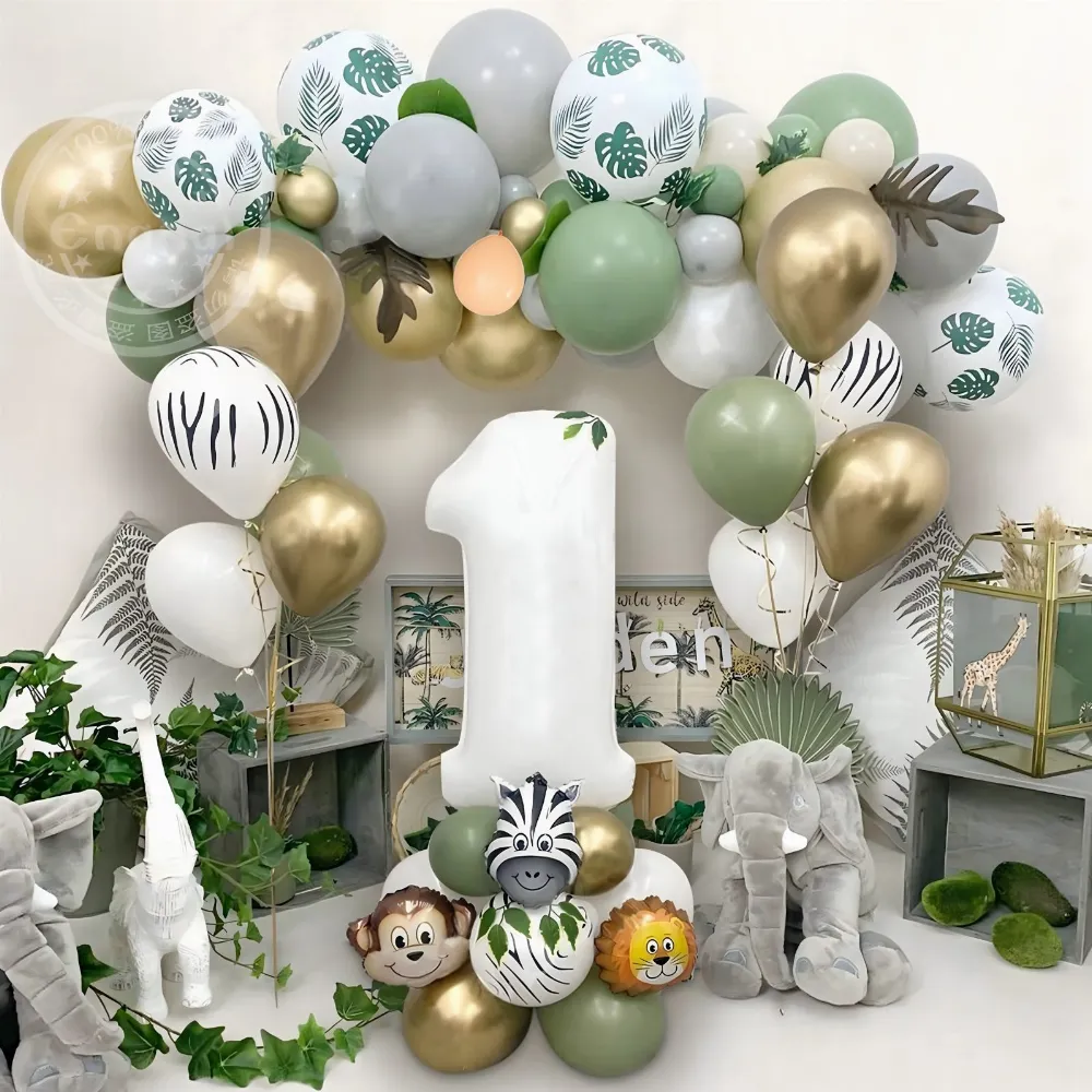 Girlanda Balonowa Zestaw Balonów Balony Balon na 1 Urodziny Zoo 52 ele