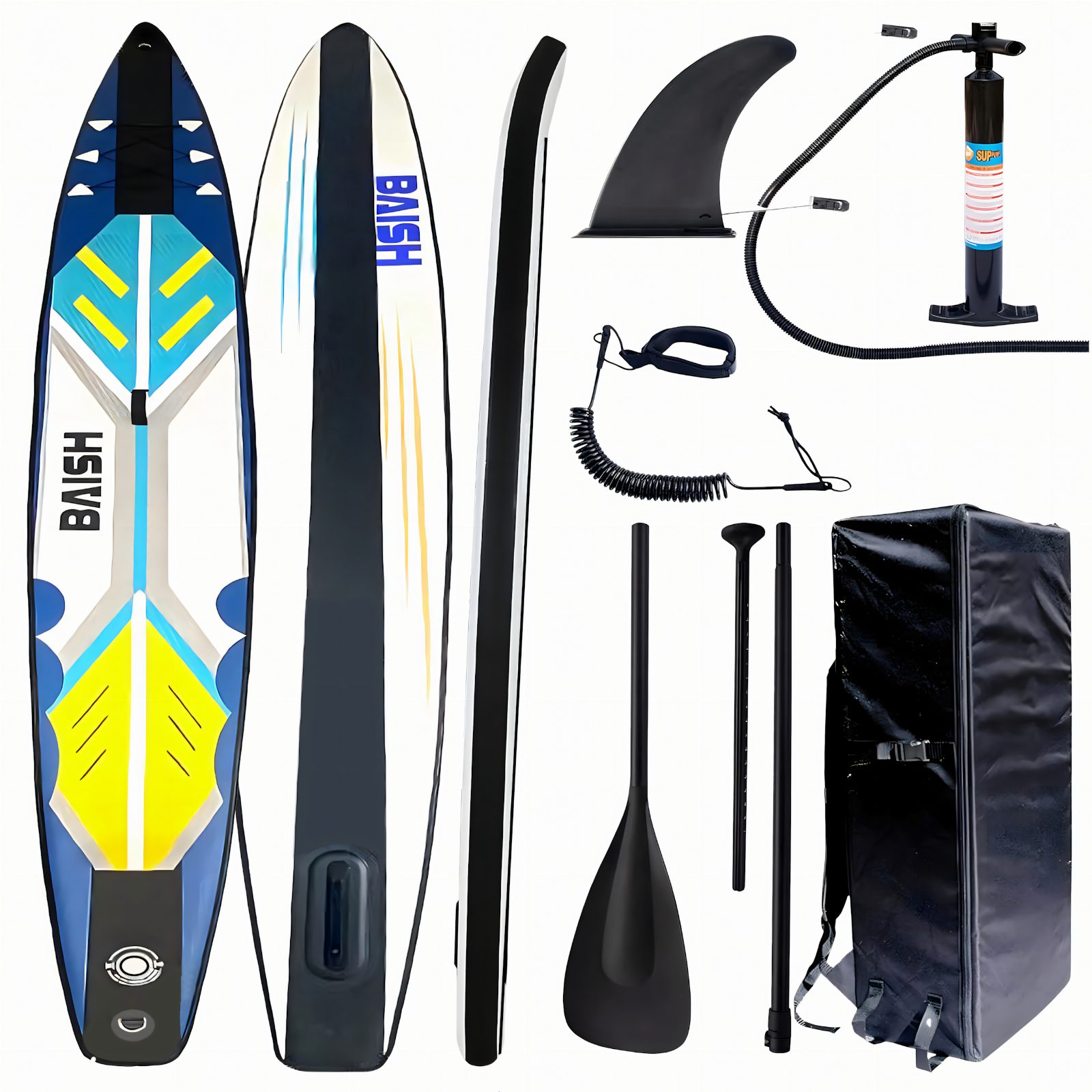 Deska Sup Paddle Board 420 cm Pompowana do Pływania Wytrzymała + Akcesoria
