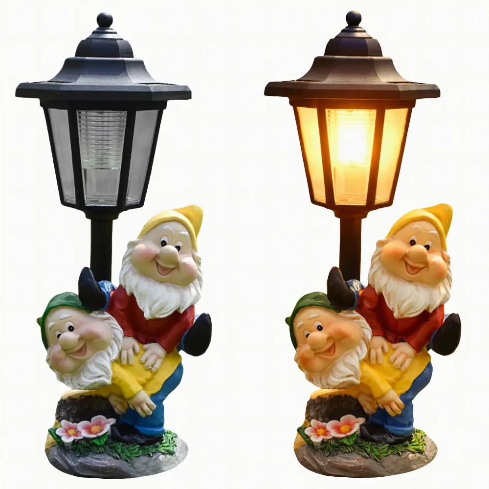 Lampa Ogrodowa Solarna Dekoracja Ozdoba Rzeźba Figurka Krasnal Krasnale Led