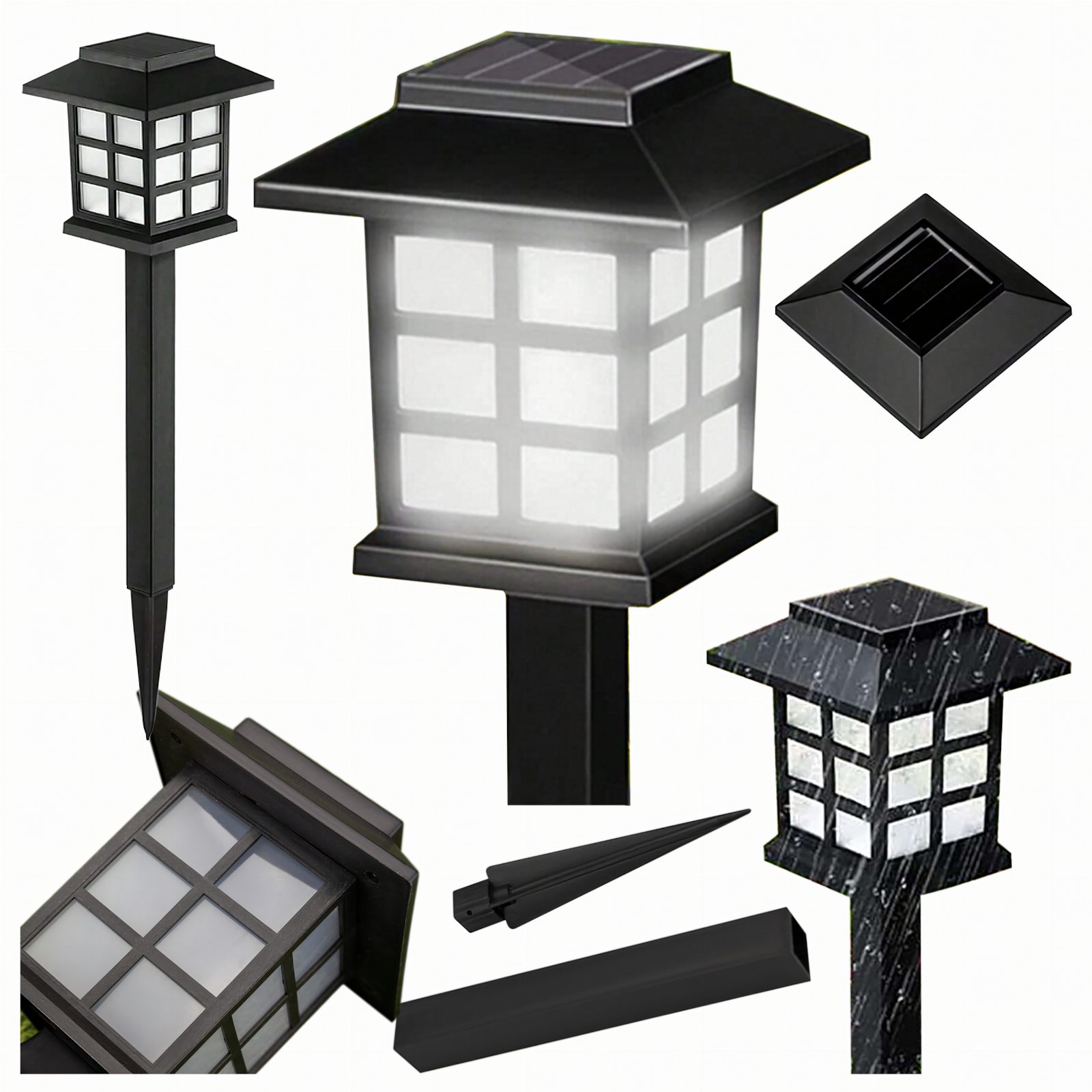 2 x Lampa Ogrodowa Solarna Led Domek Latarnia Wbijana Ozdobna Dekoracyjna