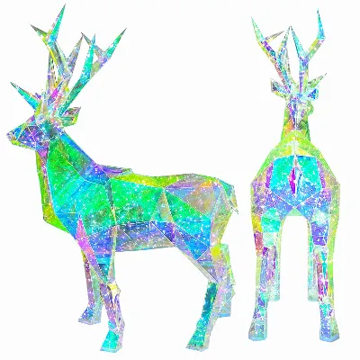 Renifer LED holograficzny 3d świąteczny geometryczny ogrodowy ozdoba 90cm