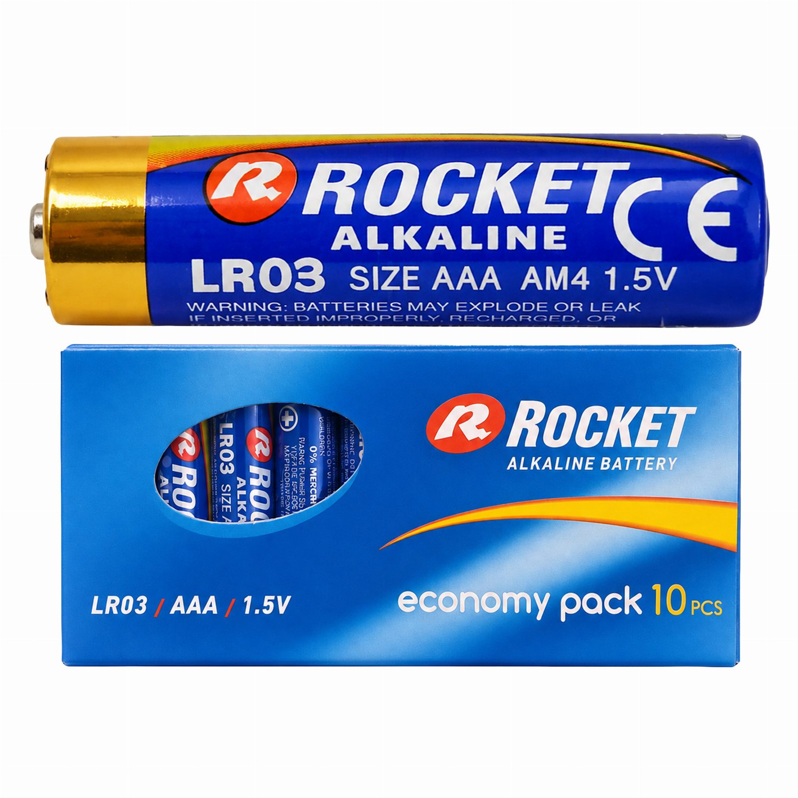 Baterie 10 szt Alkaliczne Rocket LR03 AAA 1,5V LR3 Bateria Zestaw Paluszki
