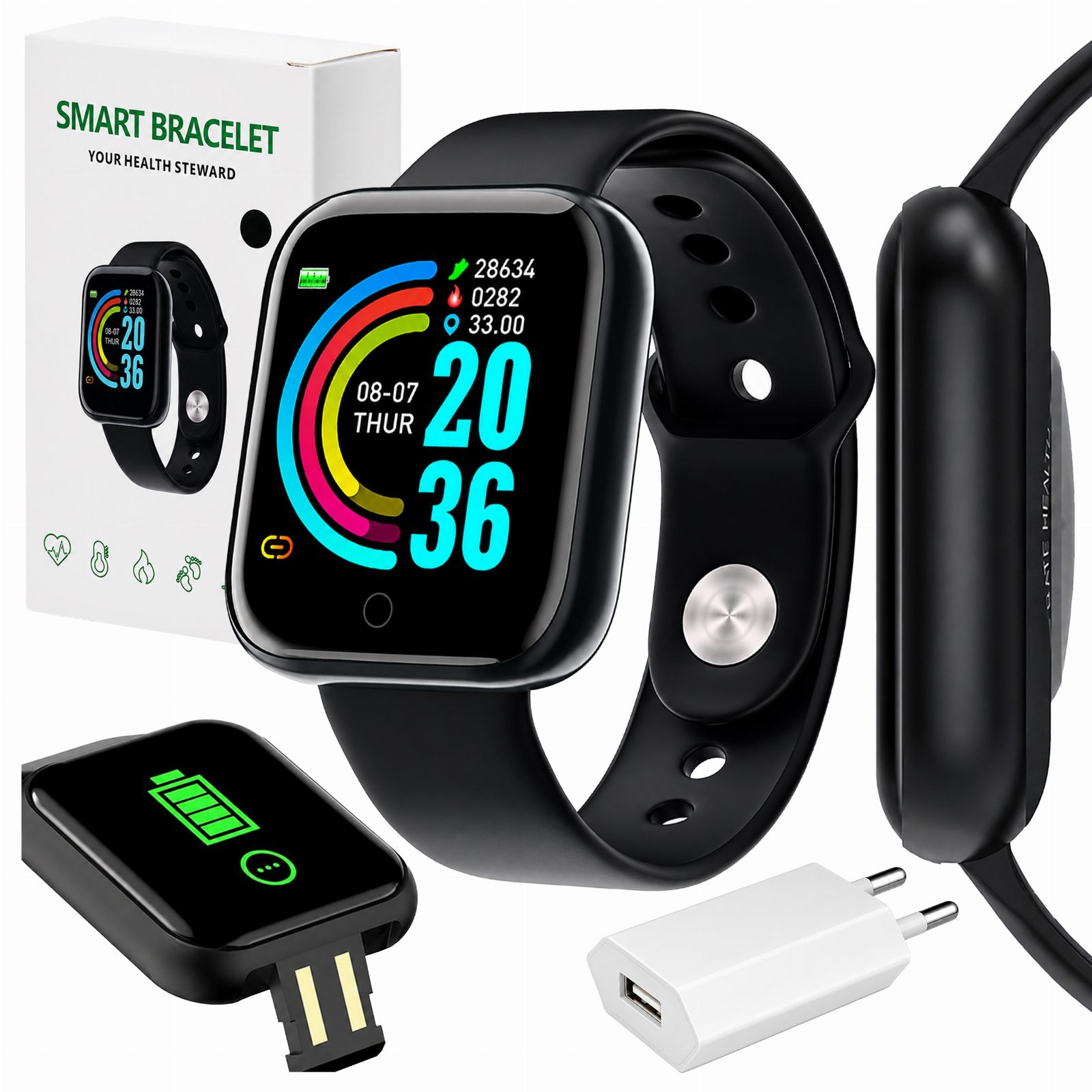 Smartwatch Opaska Sportowa Zegarek Damski Męski Puls Bluetooth Sms Sen 