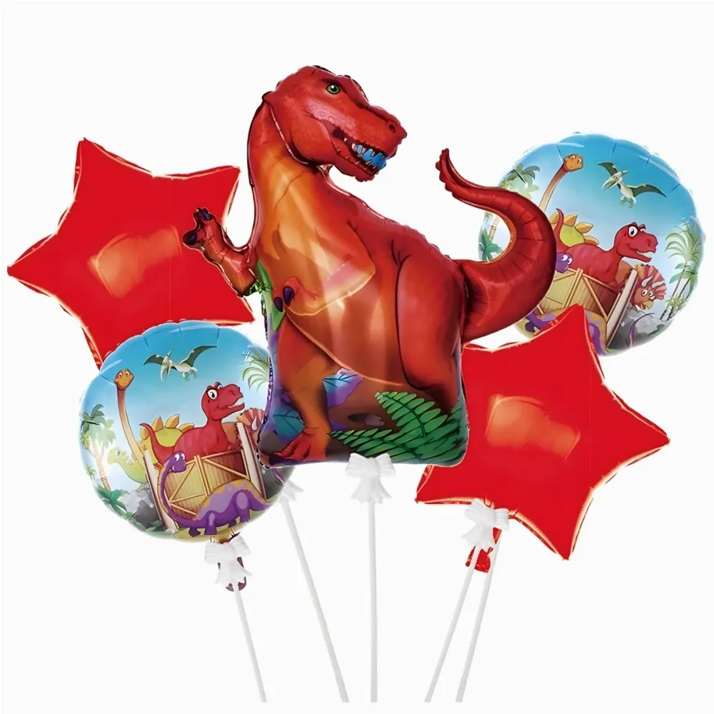 Zestaw Balonów Urodzinowych Dinozaur na Urodziny Urodzinowe Przyjęcia 5 szt