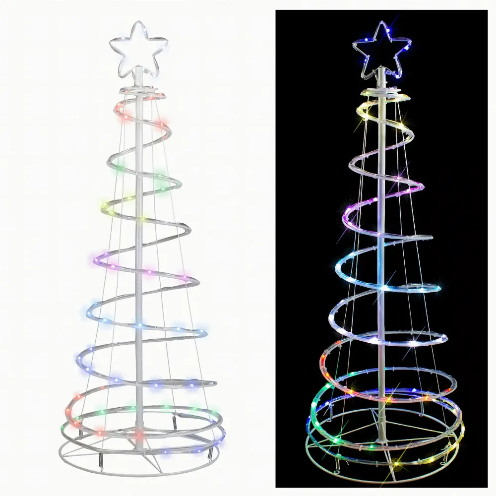 Choinka Spiralna 120 Led Drzewko Świetlne Świąteczna do Domu Biura Sklepu 