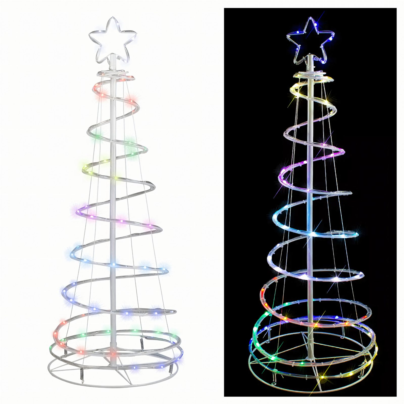 Choinka Spiralna 120 Led Drzewko Świetlne Świąteczna do Domu Biura Sklepu 