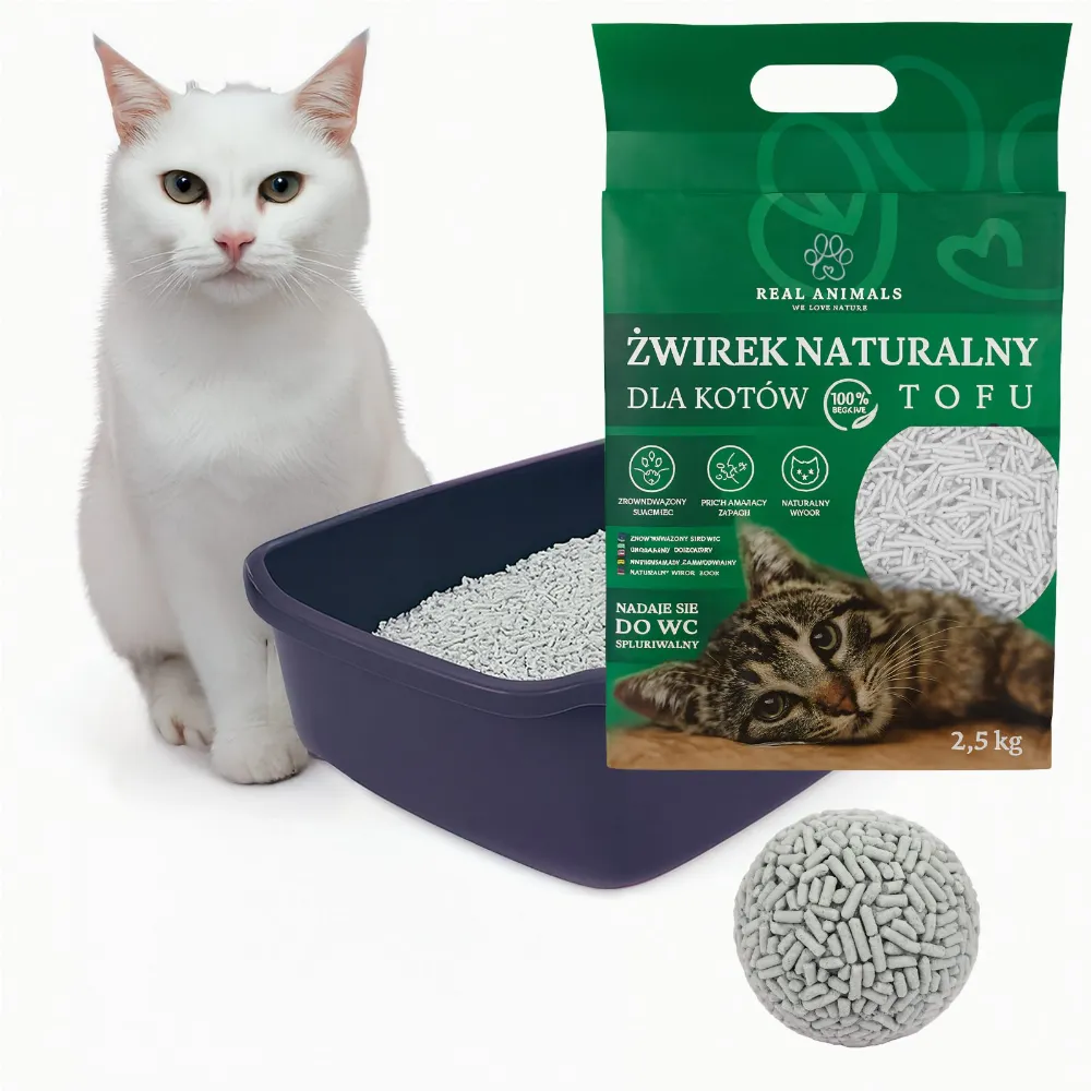 Żwirek Tofu dla Kota BIODEGRADOWALNY Ekologiczny 100% Naturalny 2,5kg 5l