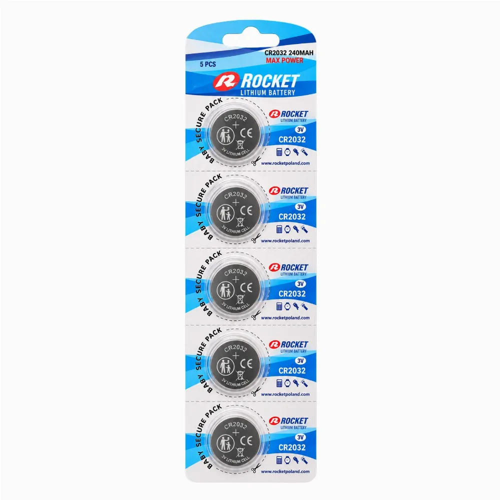 Baterie 5 Szt Litowa Rocket CR2032 3V 240mAh Bateria Guzikowa Zestaw 