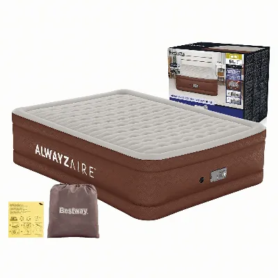 Bestway 69160 Materac Dmuchany Dwuosobowy z Podwójną pompką 203x152x51cm