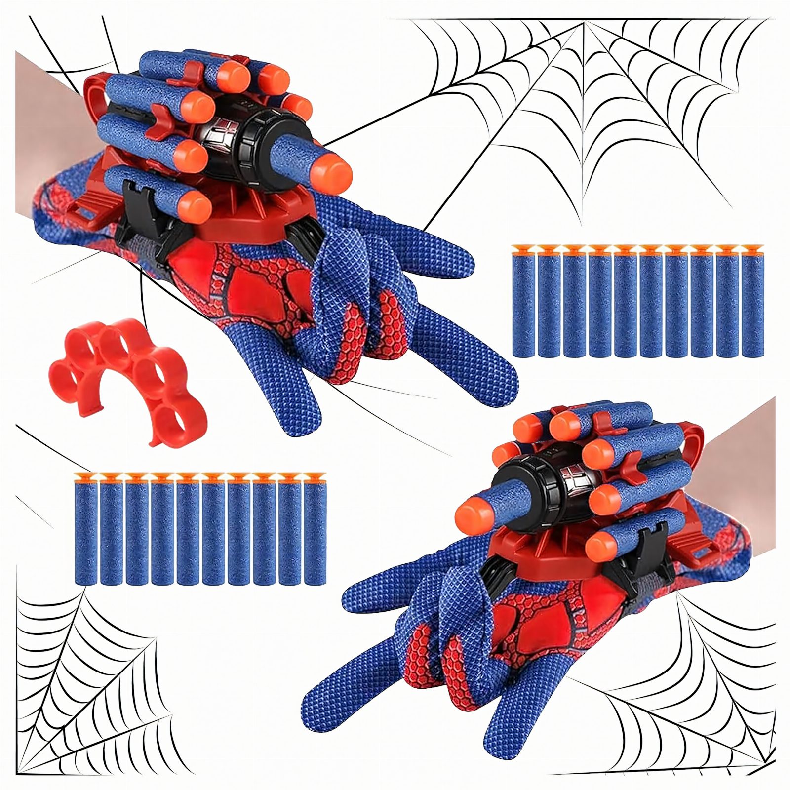 Spiderman Rękawica Wyrzutnia Sieć Strzelająca Rękawiczka + 20 Strzałek