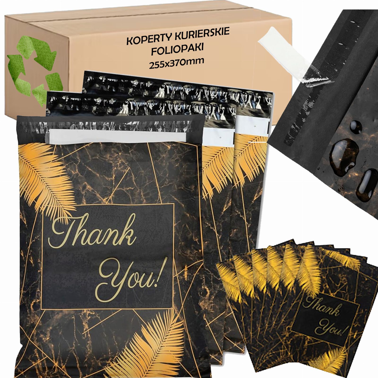 FOLIOPAKI KURIERSKIE MOCNE KOPERTY FOLIOWE 255x370 THANK YOU 50szt