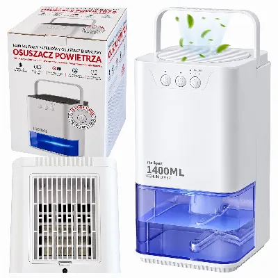 Osuszacz Powietrza Pochłaniacz Wilgoci Cichy Wydajny Energooszczędny 1,4L RGB