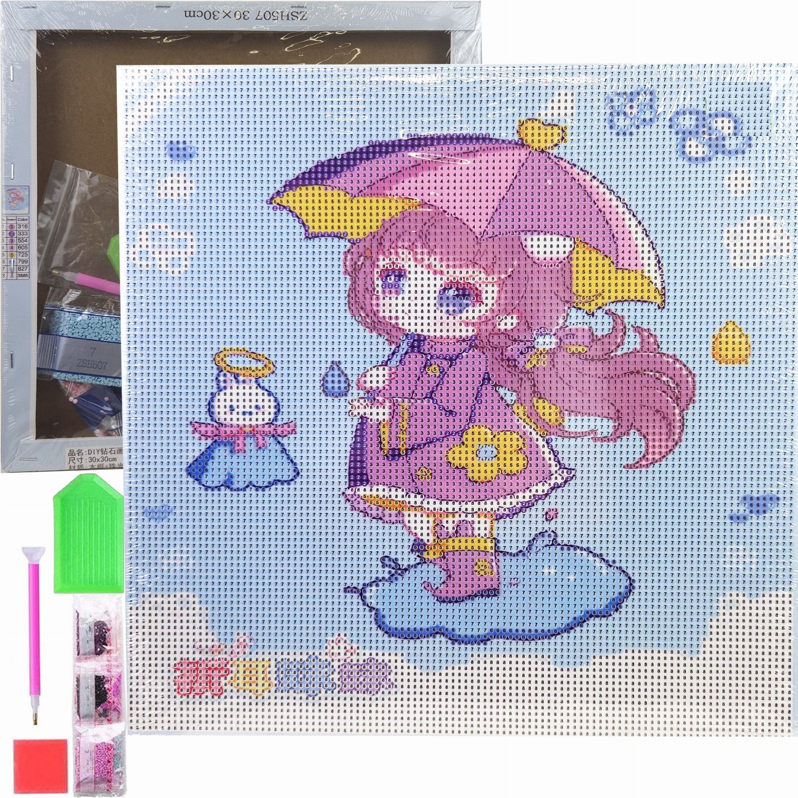 HAFT DIAMENTOWY 30x30 DIAMOND PAINTING MOZAIKA DIAMENTOWA OBRAZEK ANIME