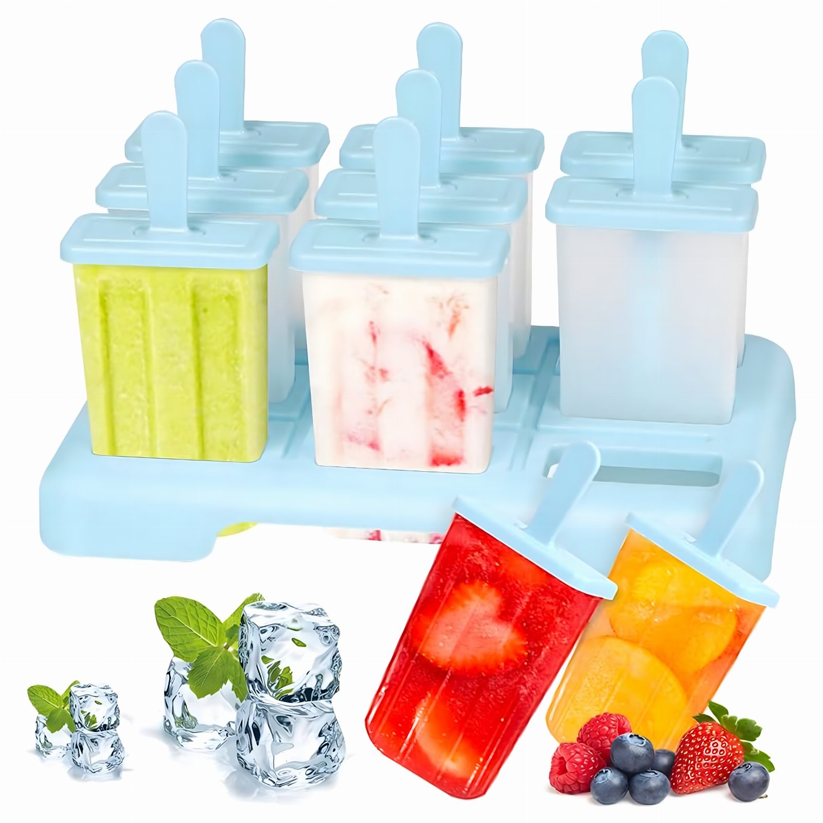 Foremki Forma do Lodów na Patyku Domowe Sorbet Lody Foremka 9 szt