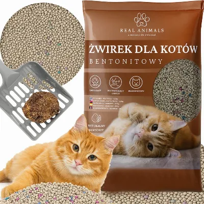 Żwirek Bentonitowy Kota Naturalny 20 kg Zbrylający Bezpyłowy Ultrachłonny 