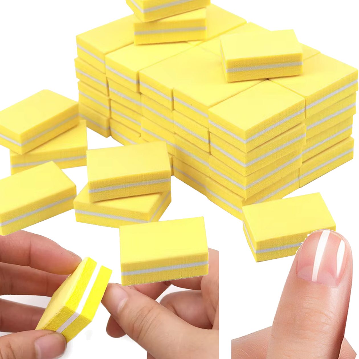 Mini Blok Bloczek Polerski do Paznokci Buffer Polerka Kostki 100/180 50 SZT
