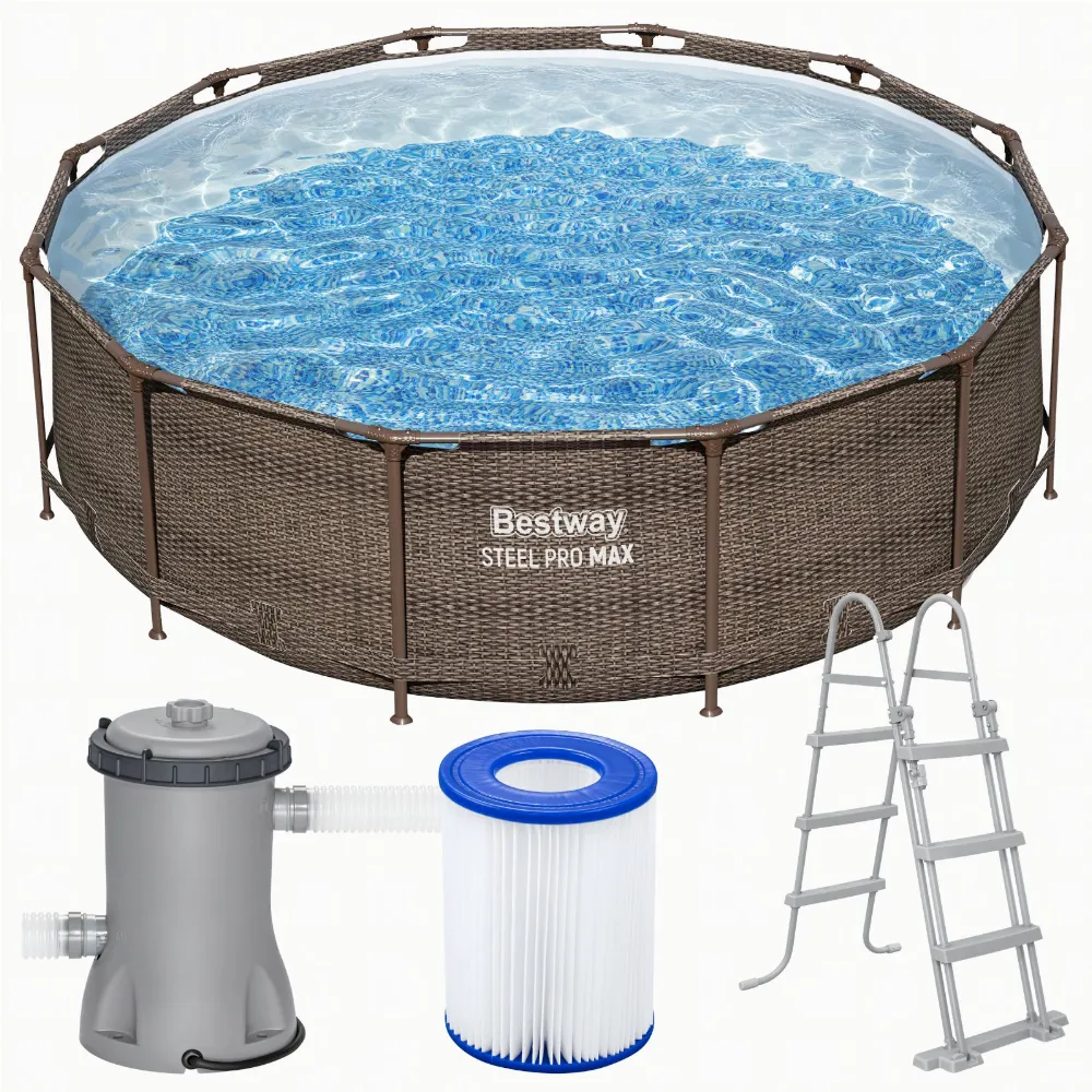 Bestway 56709 Basen Ogrodowy Stelażowy Stelaż Okrągly Steel Pro 366x100 cm 