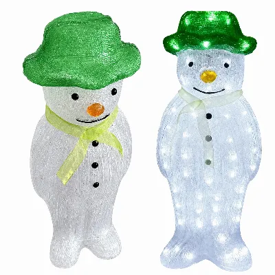 Bałwan Led Figurka Akrylowa Świecąca Świąteczna Ozdoba 57cm Duży Zewnętrzny