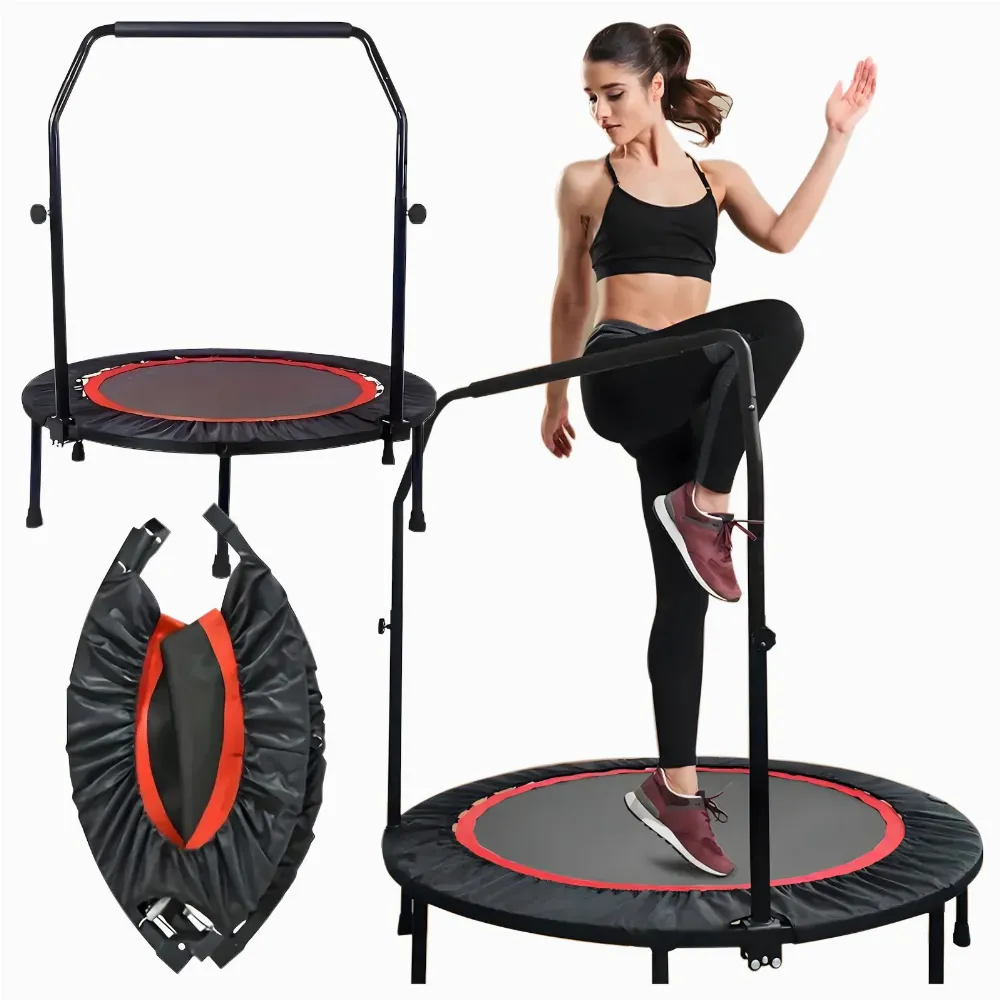 Trampolina Fitness Sportowa Mocna z Regulowanym Uchwytem Składana 100 cm