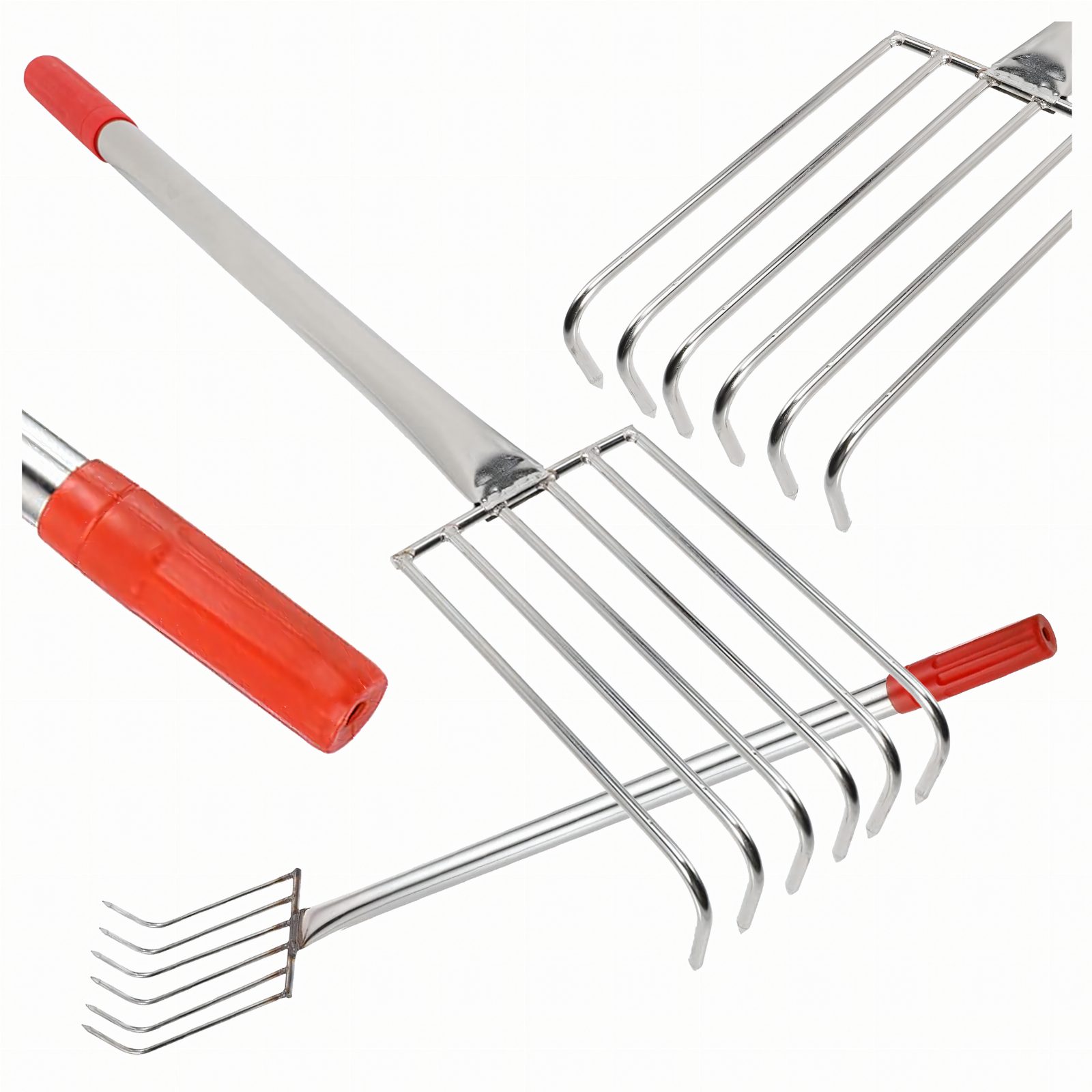 Grabki Ogrodowe Ogrodnicze Metalowe Pazurki do Grabienia Spulchniania 6 Zębne 56 cm