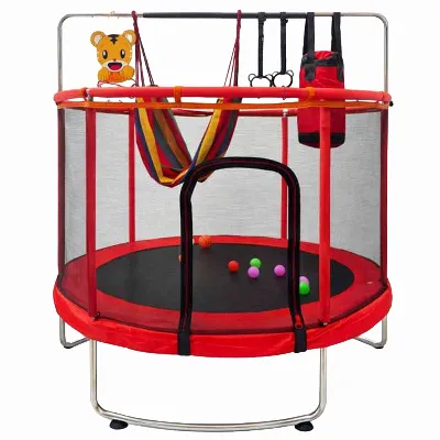 Trampolina Ogrodowa dla Dzieci Duża Domowa Kosz Hamak Worek Piłki 140cm 