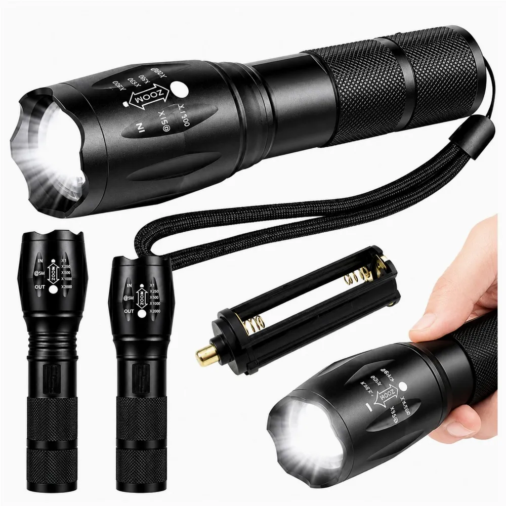 Latarka Taktyczna Led T6 Wodoodporna Wojskowa 10W 200Lm Mocna Zoom 300m