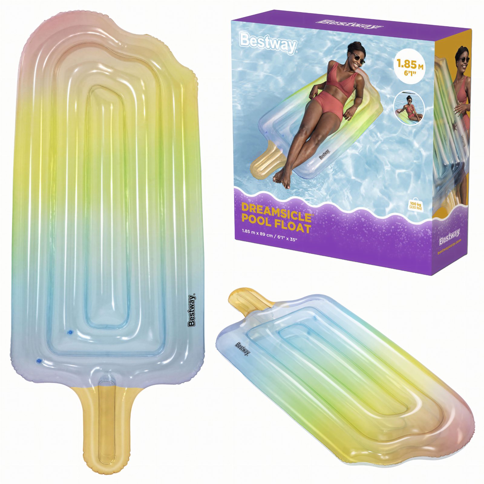 Bestway 43161 Materac do Pływania Plażowy Basenowy Lód na Patyku 185x91 cm