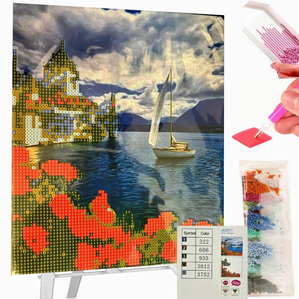 DIAMOND PAINTING HAFT DIAMENTOWY MOZAIKA ZESTAW SZTALUGA 21x25cm DLA DZIECI