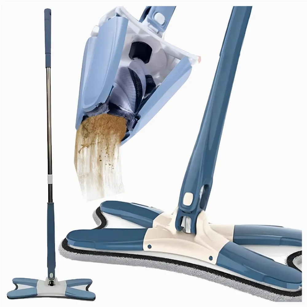 Mop Wyciskany Płaski Składany Obrotowy z Wyciskaczem Twist Motylek + Wkład