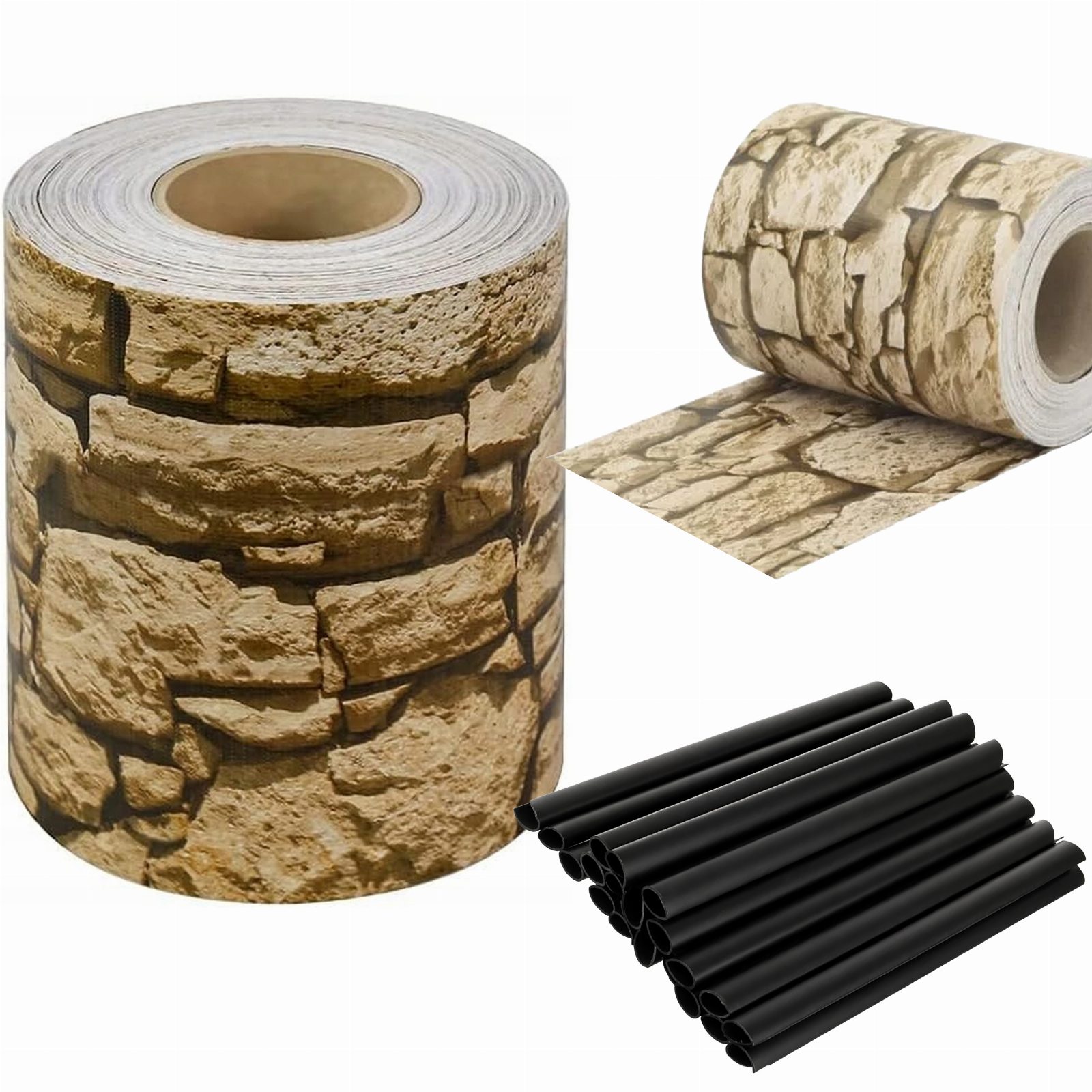 Taśma Ogrodzeniowa 19cm x 35m Osłona Panelowa na Ogrodzenie Płot UV Kamień