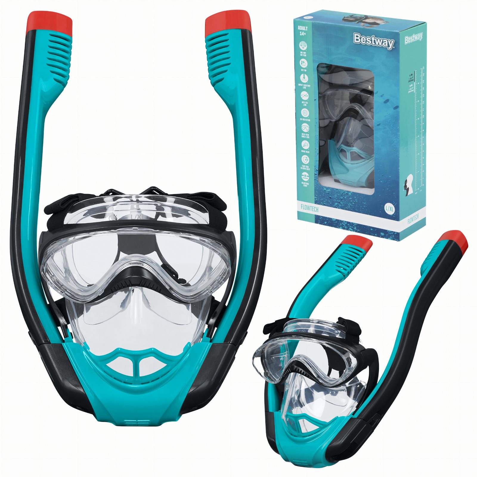 Bestway 24058 Maska do Nurkowania Pełnotwarzowa Maska ​​Do Snorkelingu L/XL