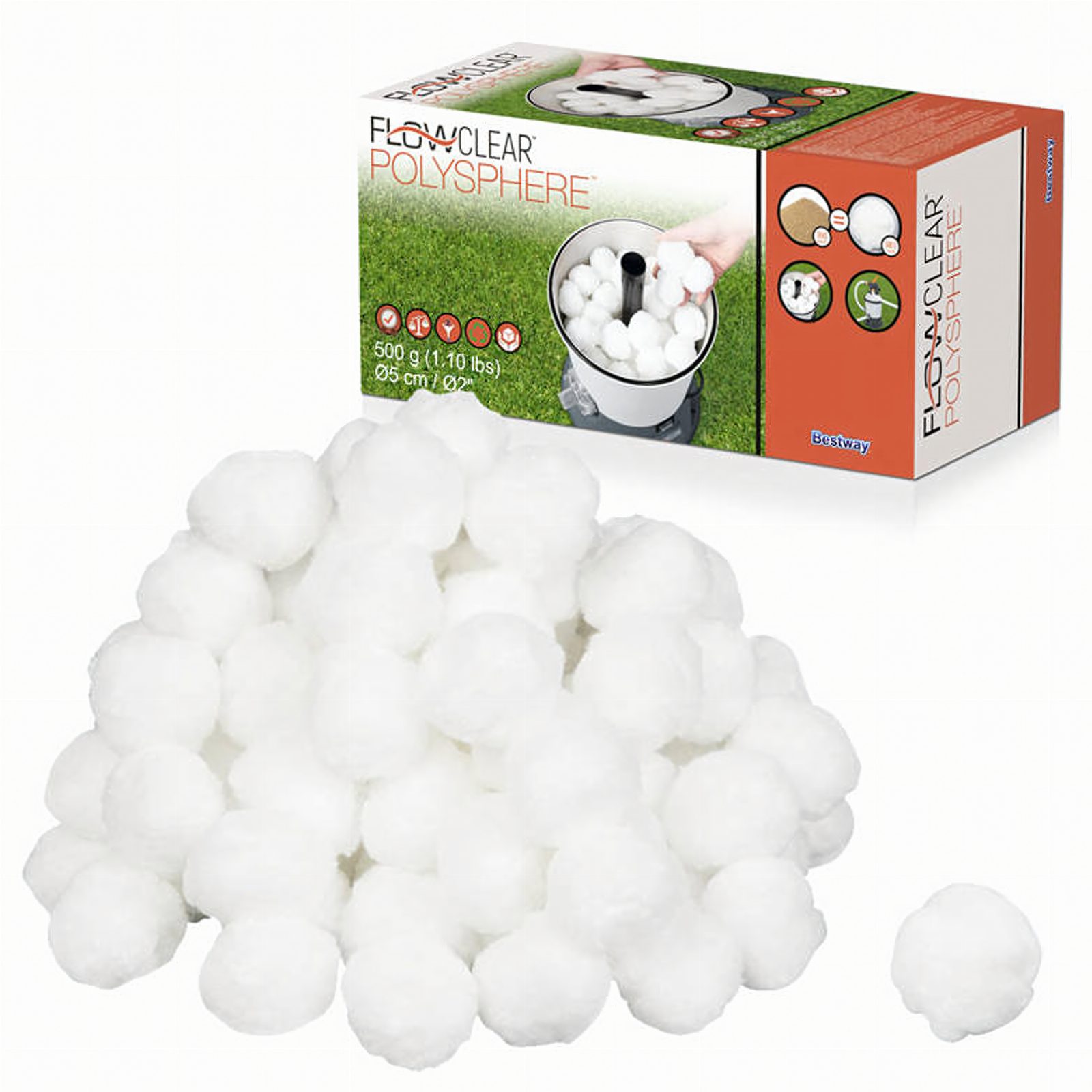 Bestway 58475 Kulki Filtracyjne Filtrujące do Pomp Piaskowych 500g 