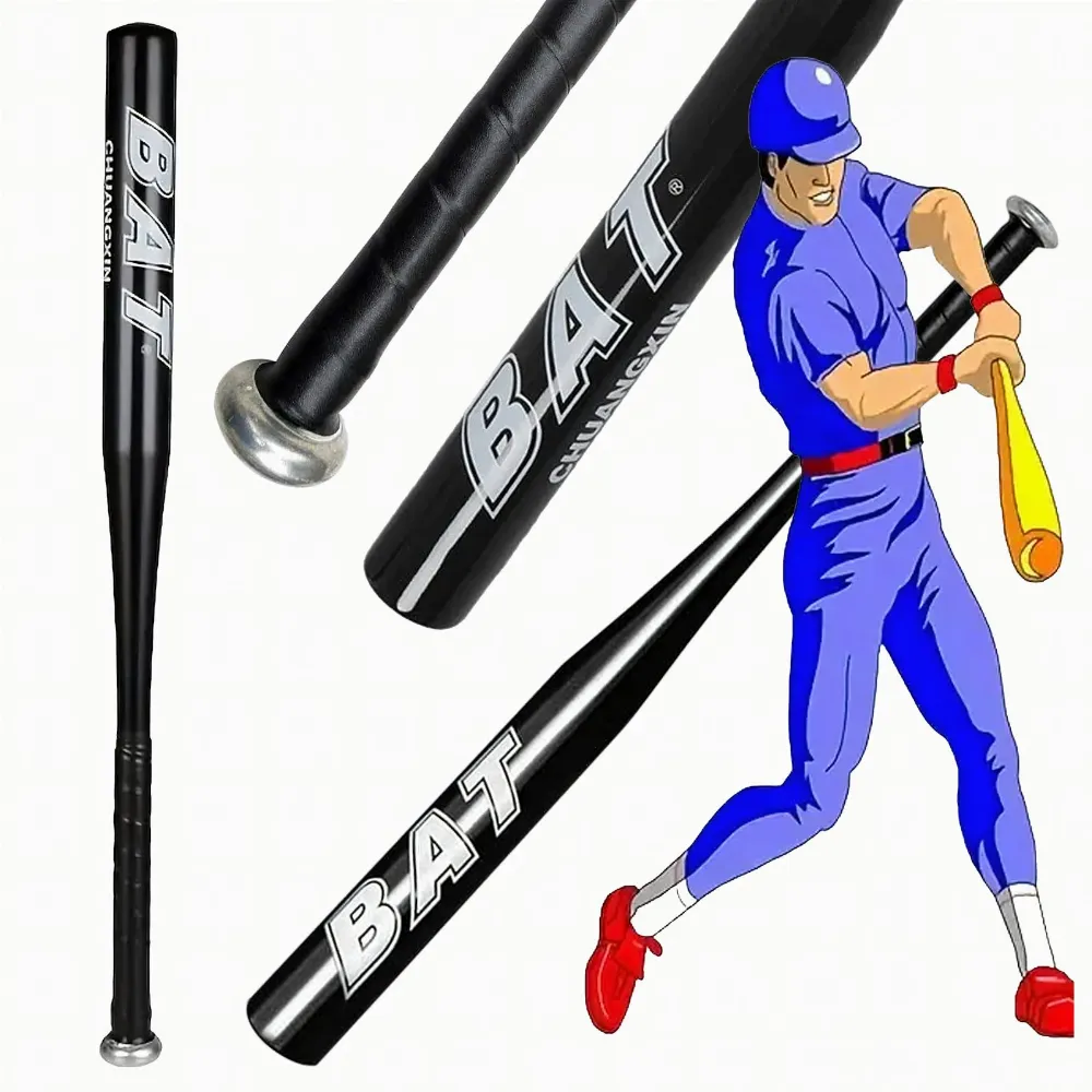 Kij Baseballowy Bejsbolowy Bat Aluminiowy 25" 64cm Mocny Treningowy Czarny