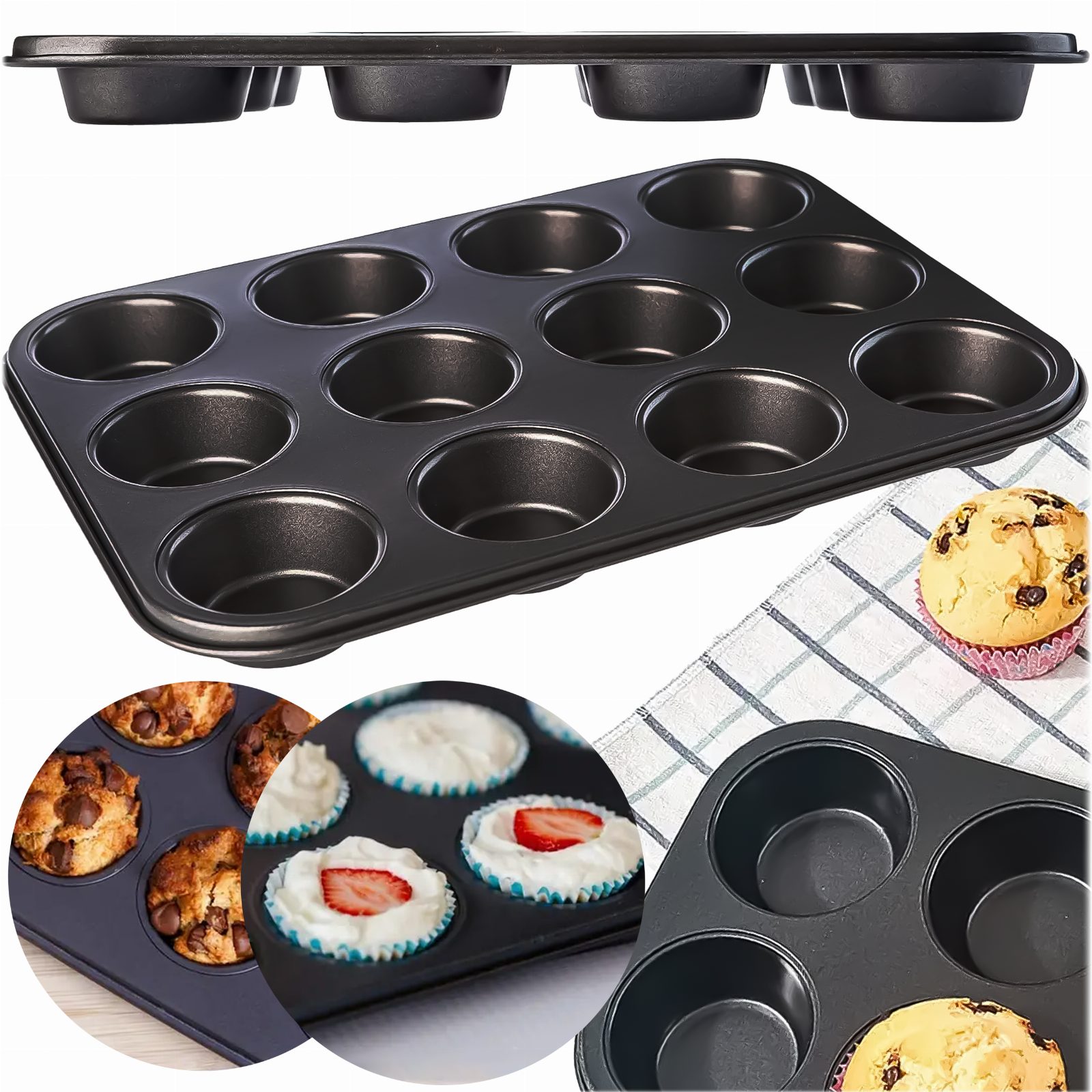 FORMA DO PIECZENIA MONOPORCJI BABECZEK MUFFIN PIECZENIA BLACHA FOREMKA 12x