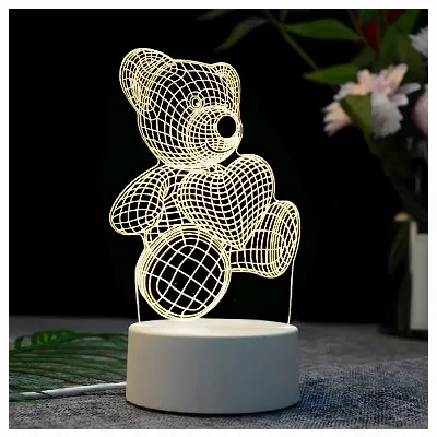 Lampka Nocna Prezent Miś 3D Illusion do Sypialni dla Dzieci Biurkowa USB